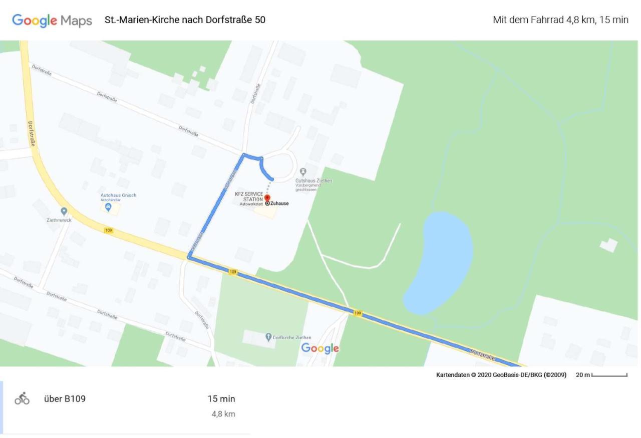 Ferienwohnung Kastanienblick Oder Parkblick, Oder Unser Radlerzimmer! Ziethen  Kültér fotó